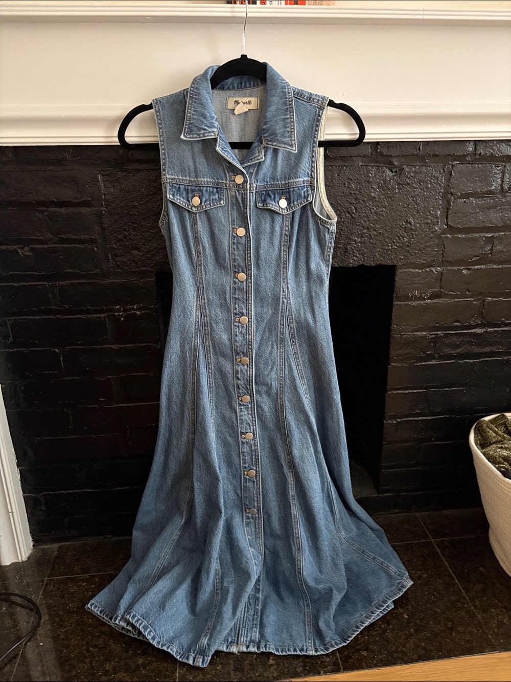 Madewell Button Down Denim Midi Dress
